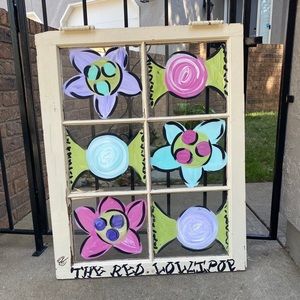Hand painted glass window from a artist in Iowa.